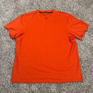 Lululemon Zeroed In Shirt Mens 2XL Orange Performance Stretch Gym Short Sleeve